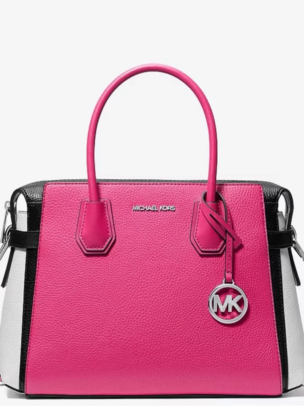 Michael Kors Mercer Belted Pebbled Leather Satchel